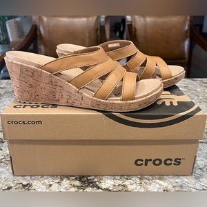Crocs A-Leigh Wedge Sandals NIB